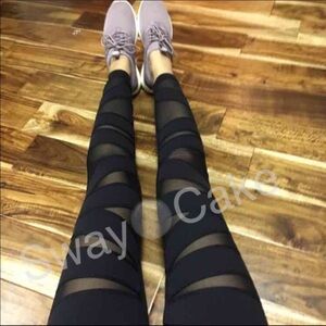 lululemon athletica Black Mesh Panel Leggings